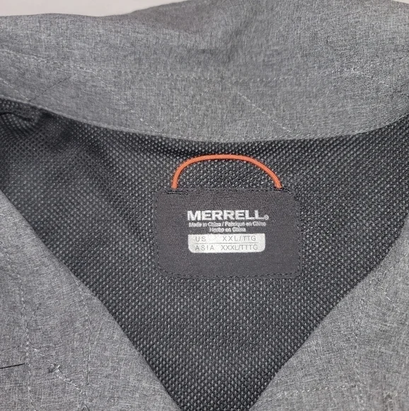 Mens Merrell Short Sleeve Collared Button-up Shirt With Pocket SZ XXL - Picture 8 of 8